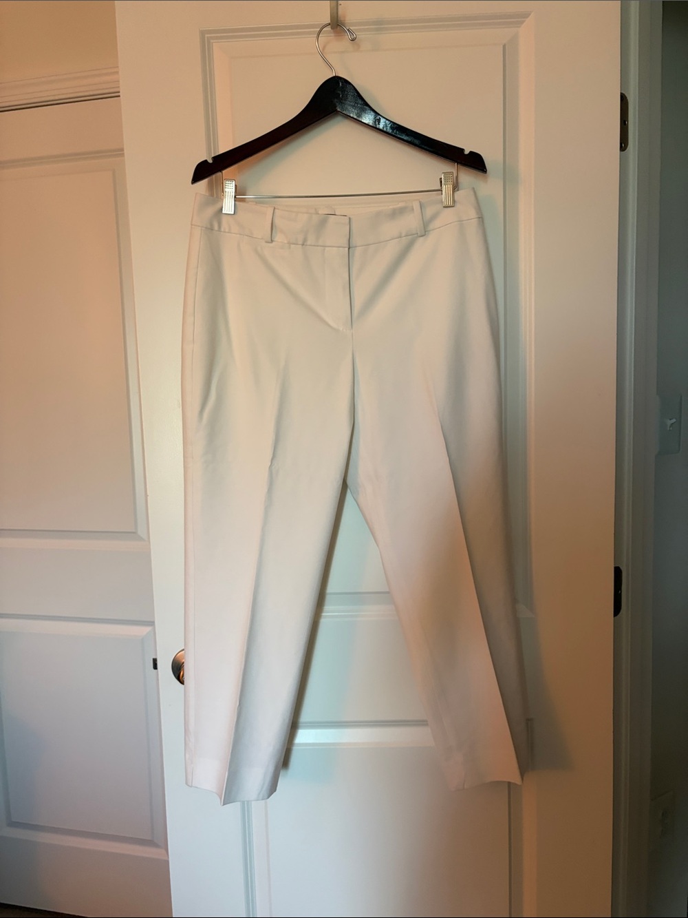 Talbots White Wide-Leg Cropped Dress Pants